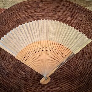 Vintage Japanese Bamboo and Paper Folding Fan